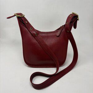 Vintage Coach 9950 Janice Legacy Red Burgundy Leather Crossbody Shoulder Bag USA